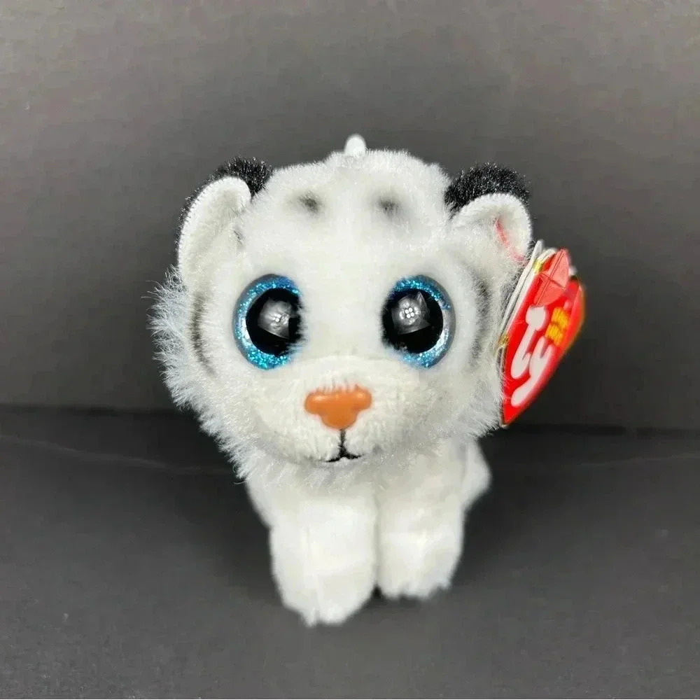 NWT Ty Tundra White Tiger Plush Retired Beanie Baby Glitter Eyes 6"